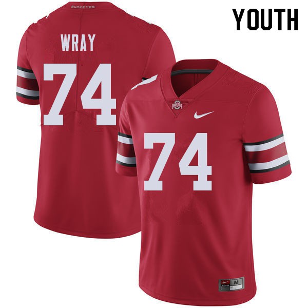 Ohio State Buckeyes #74 Max Wray Youth Stitched Jersey Red OSU3892